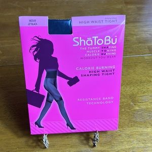 ShaToBu High Waist Shaping Tights Calorie Burning Shaper Medium Black 12703A NEW